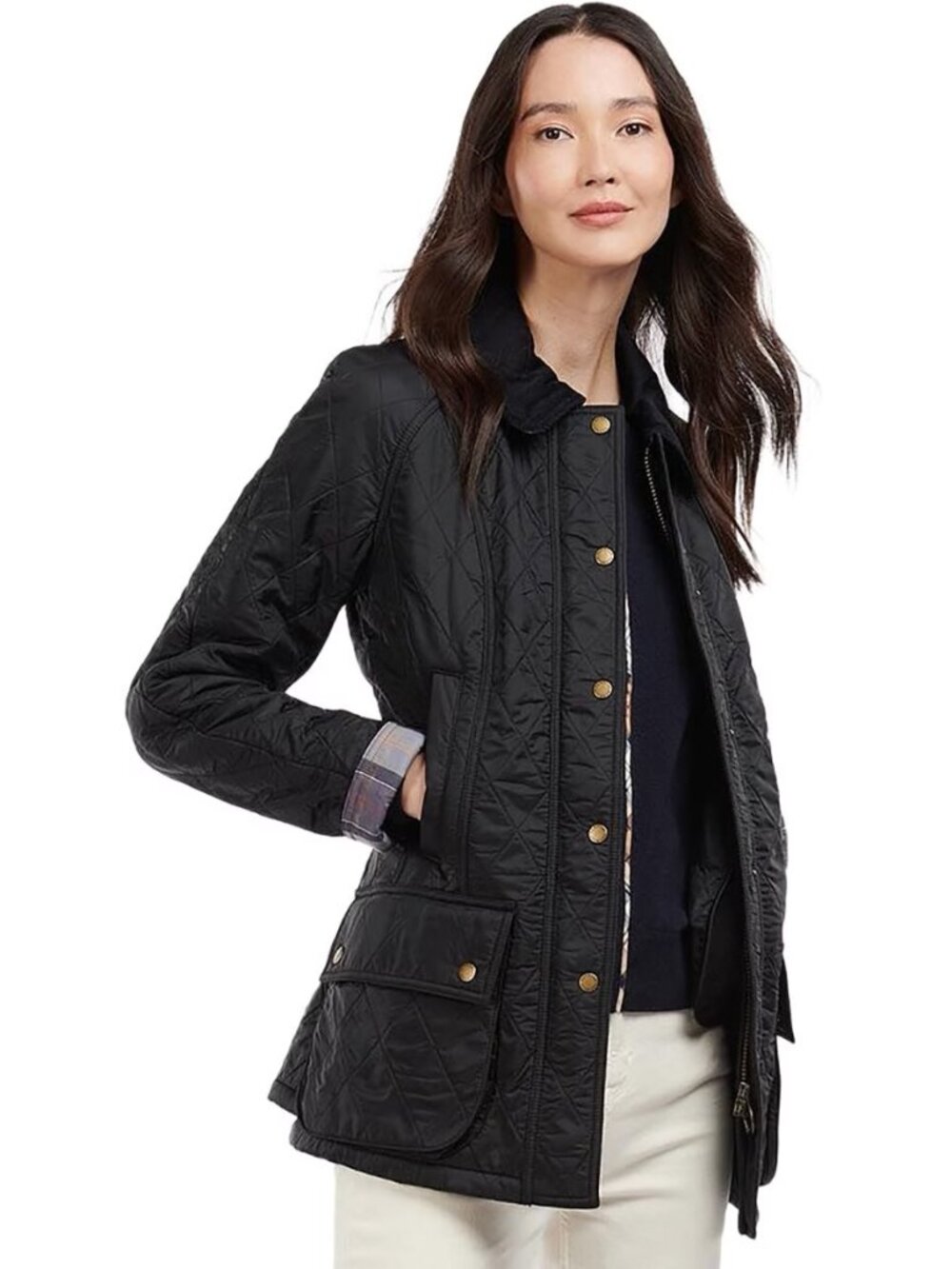 Barbour Beadnell Polarquilt Jacket | Women's US 8 | Quilted Barn Jacket | Black